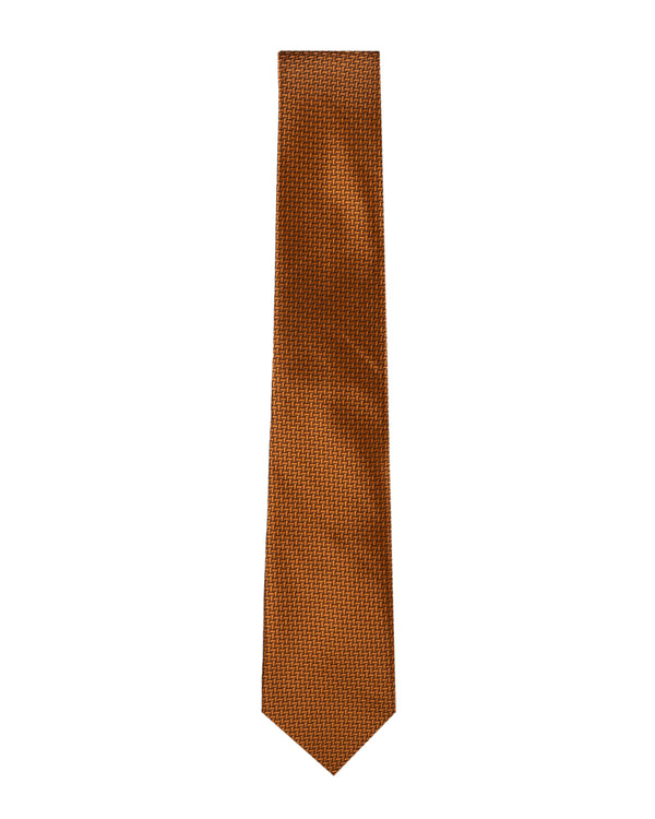Knightsbridge Extra Long Geometric Tie (orange)