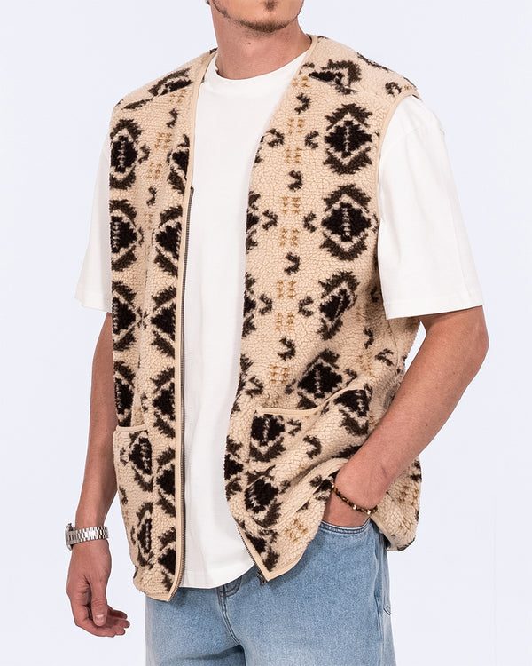 2t Rubislaw Fleece-Weste für Große (cremefarbenes Muster)
