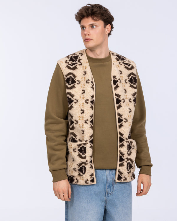 2t Rubislaw Tall Fleece Gilet (cream pattern)