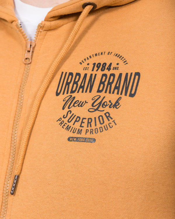 2t Zip Up Tall Printed Hoodie (brown)