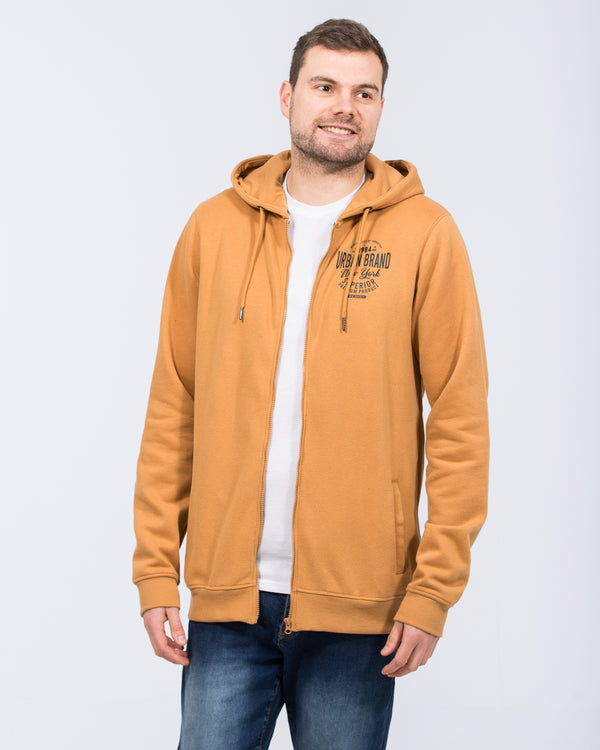 2t Zip Up Tall Printed Hoodie (brown)