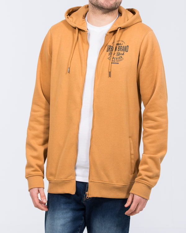 2t Zip Up Tall Printed Hoodie (brown)