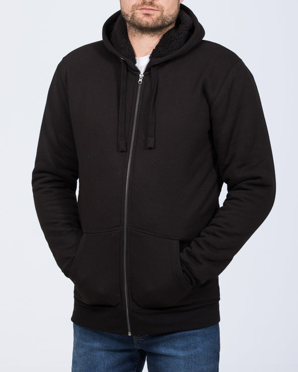 2t Zip Up Tall Sherpa Hoodie (black/black)