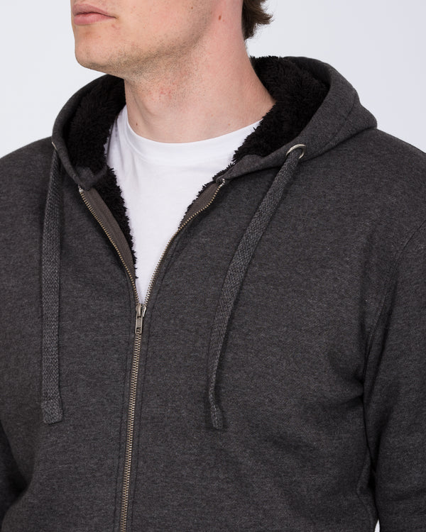 2t Arthur Tall Sherpa Hoodie (charcoal marl)