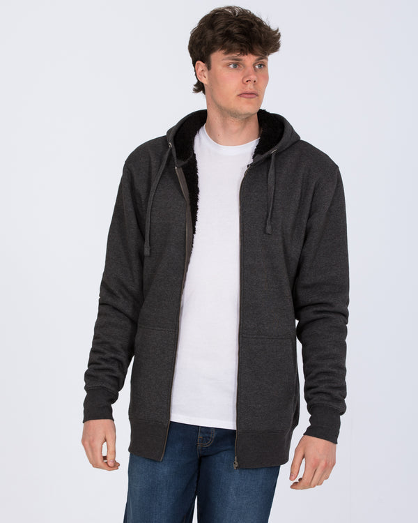 2t Arthur Tall Sherpa Hoodie (charcoal marl)