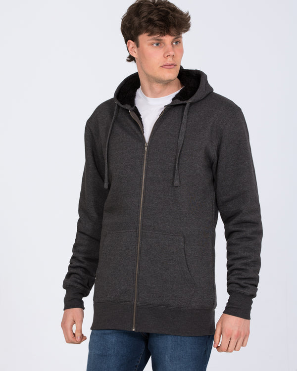 2t Arthur Tall Sherpa Hoodie (charcoal marl)