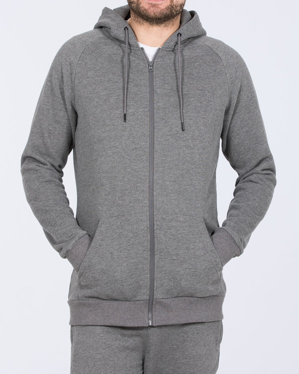 2t Ryan Zip Up Tall Hoodie (charcoal)