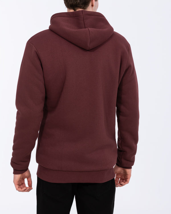 2t Andrew hoher Sherpa-Kapuzenpullover (burgunderrot)