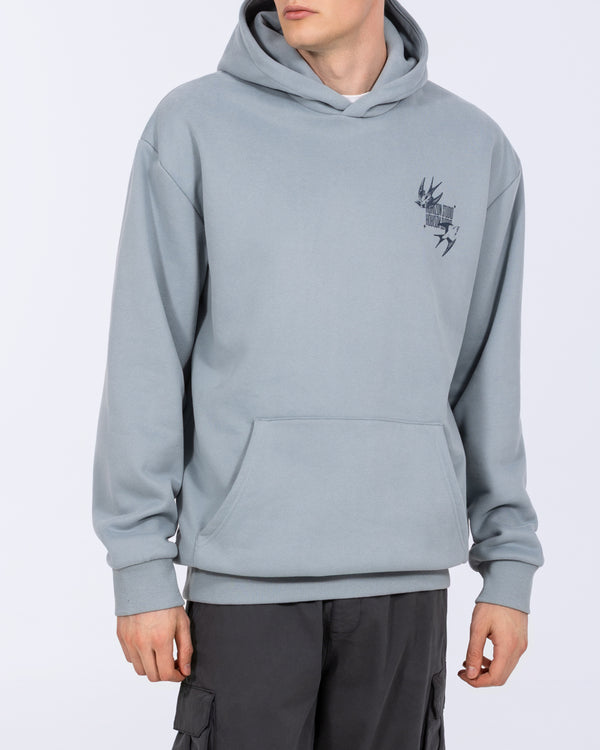 2t Blaine Tall Heavyweight Oversized Hoodie (printed titanium blue)