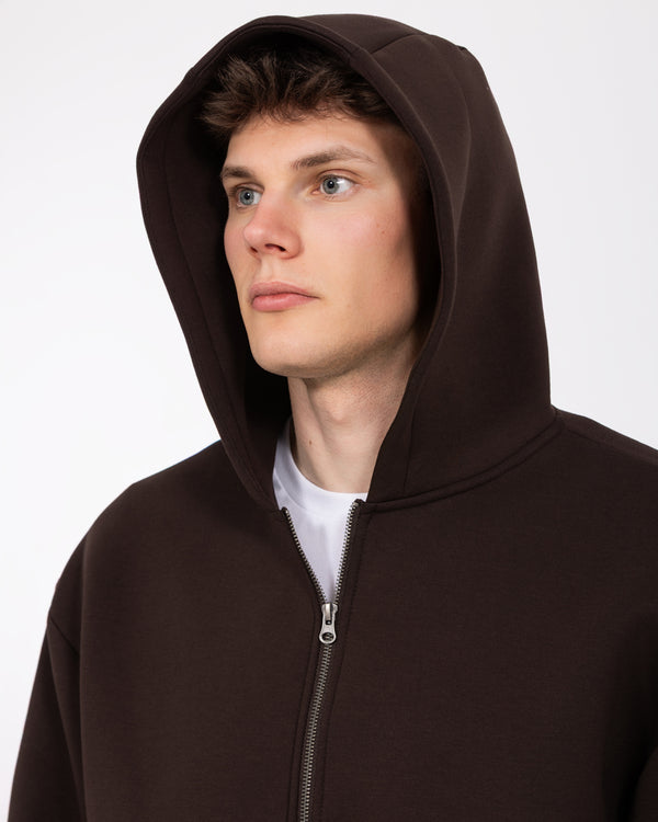 2t Fintray Tall Zip Through Hoodie (brown)