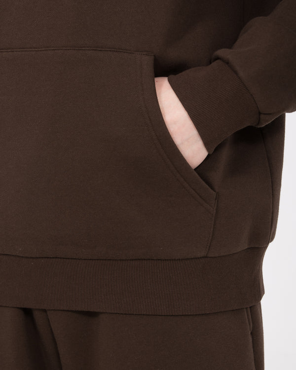 2t Blaine hoher schwerer übergroßer Kapuzenpullover (braun)