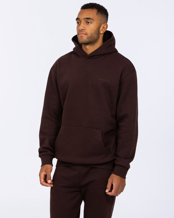 Parell Forge hoher übergroßer Kapuzenpullover (oxblood)