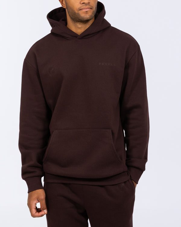 Parell Forge hoher übergroßer Kapuzenpullover (oxblood)