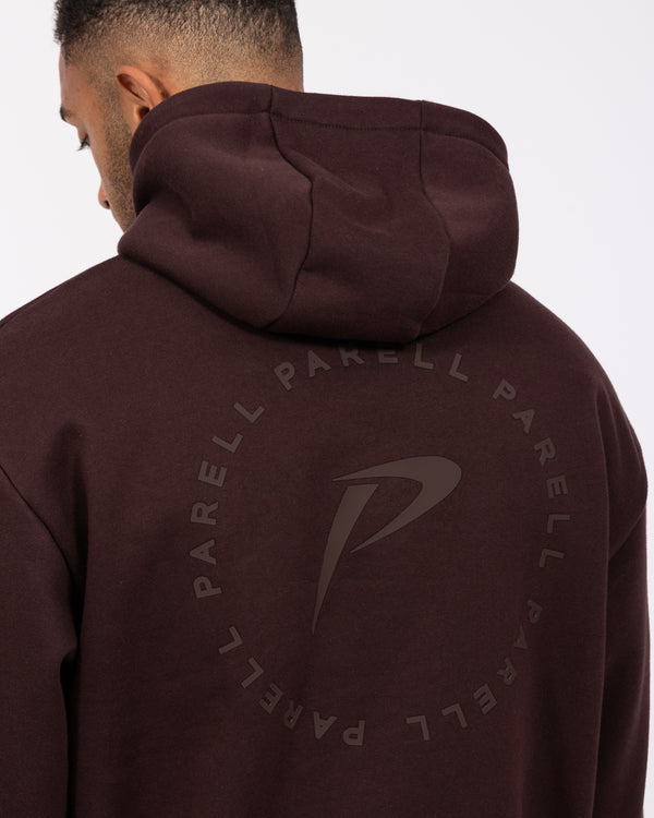 Parell Forge hoher übergroßer Kapuzenpullover (oxblood)