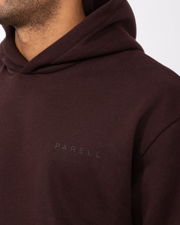 Parell Forge hoher übergroßer Kapuzenpullover (oxblood)