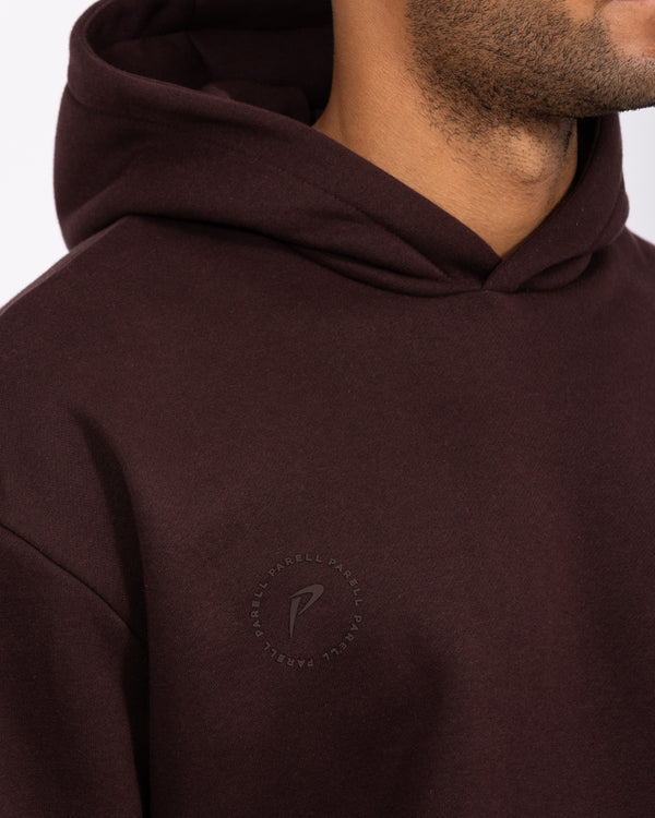 Parell Forge hoher übergroßer Kapuzenpullover (oxblood)