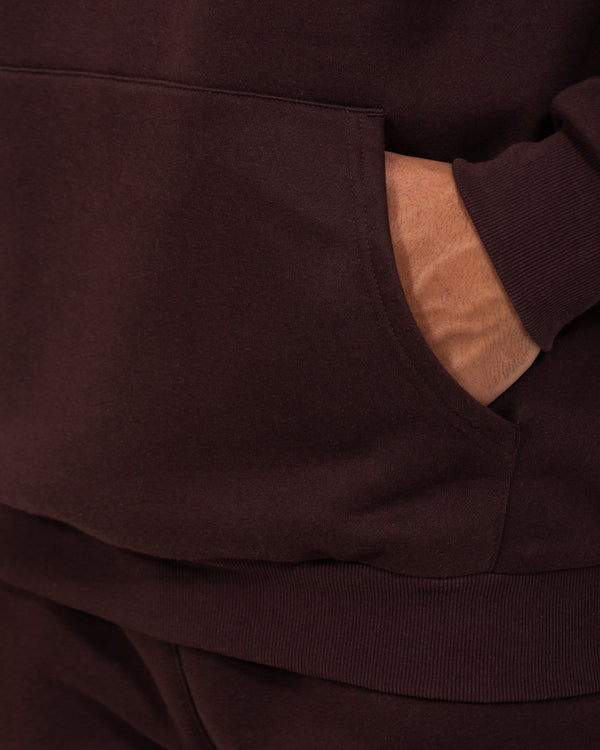 Parell Forge hoher übergroßer Kapuzenpullover (oxblood)