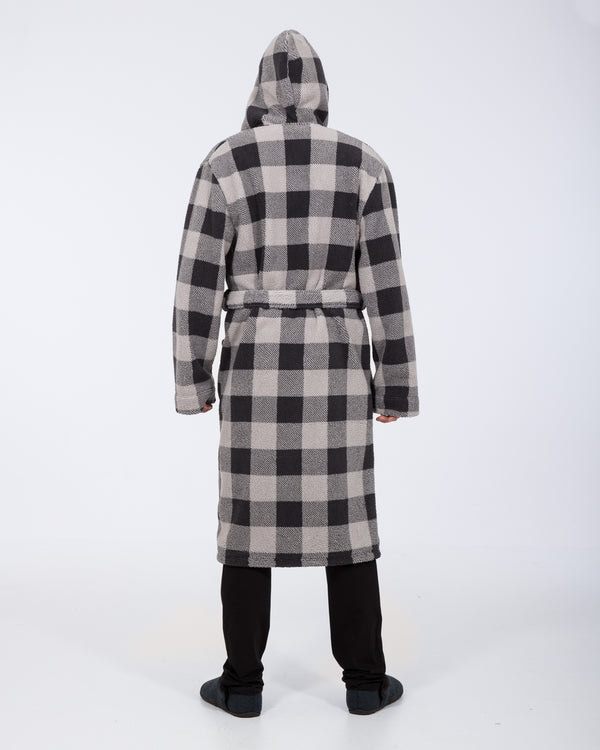 2t Tall Checked Hooded Dressing Gown (charcoal)