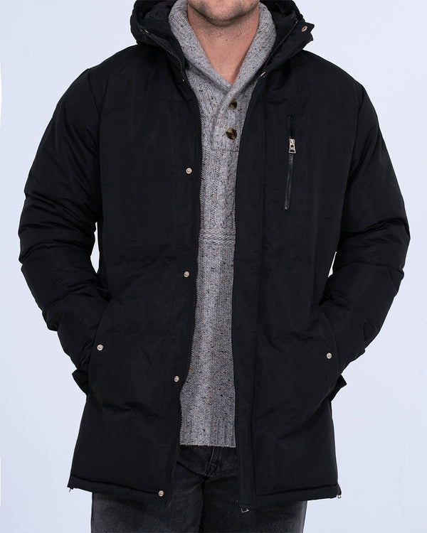 2t Jamie Tall Longline Puffer Jacket (black)