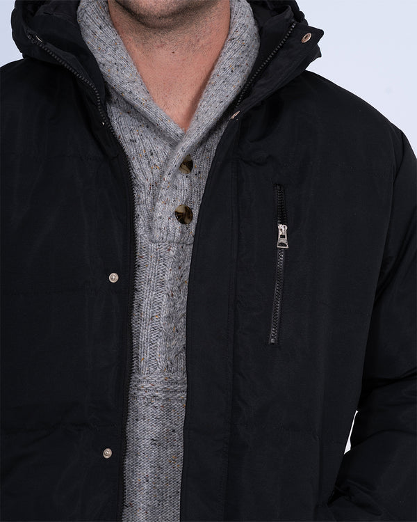 2t Jamie Tall Longline Puffer Jacket (black)