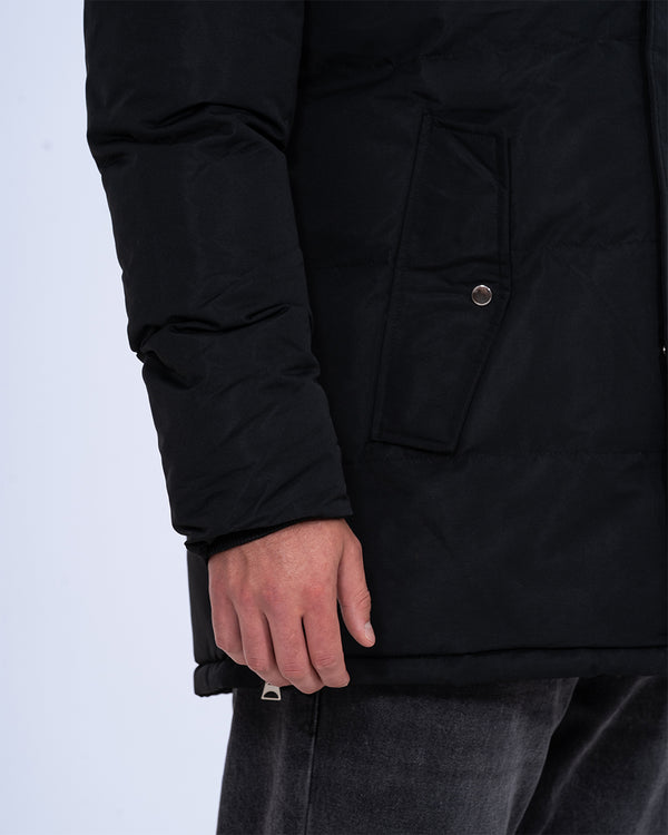 2t Jamie Tall Longline Puffer Jacket (black)