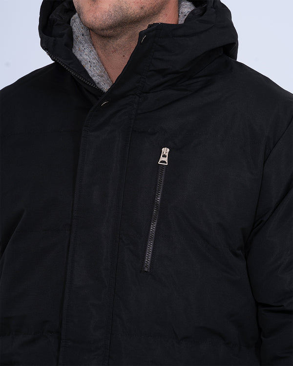 2t Jamie Tall Longline Puffer Jacket (black)