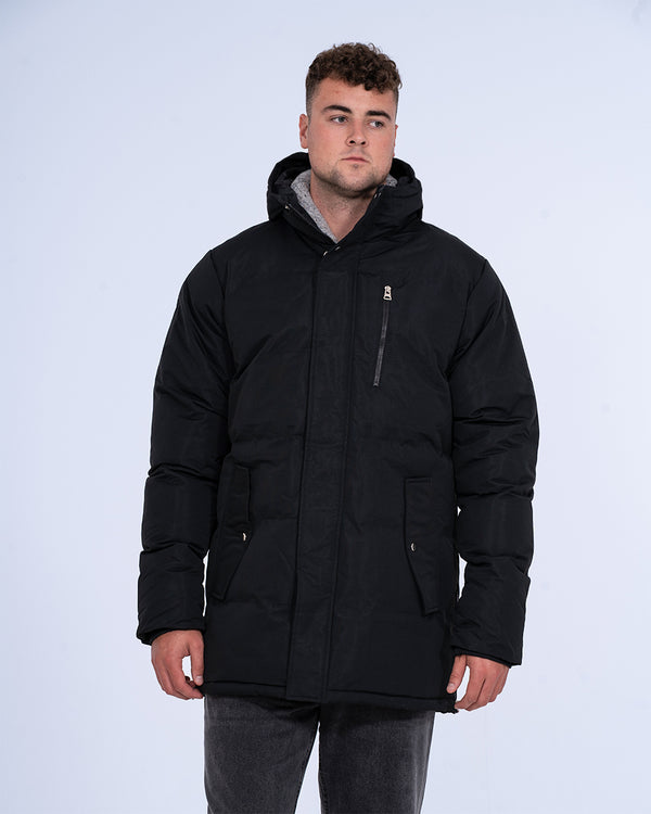2t Jamie Tall Longline Puffer Jacket (black)