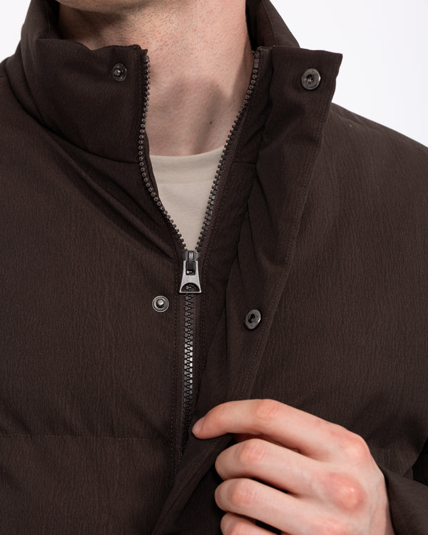 2t Meter Hohe Gepolsterte Steppjacke (braun)