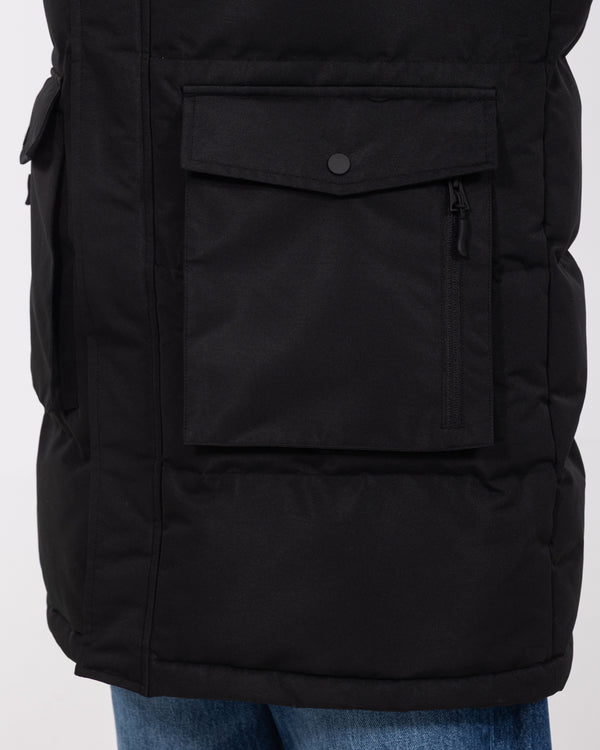 2t Jethro Hohe Lange Steppjacke (schwarz)