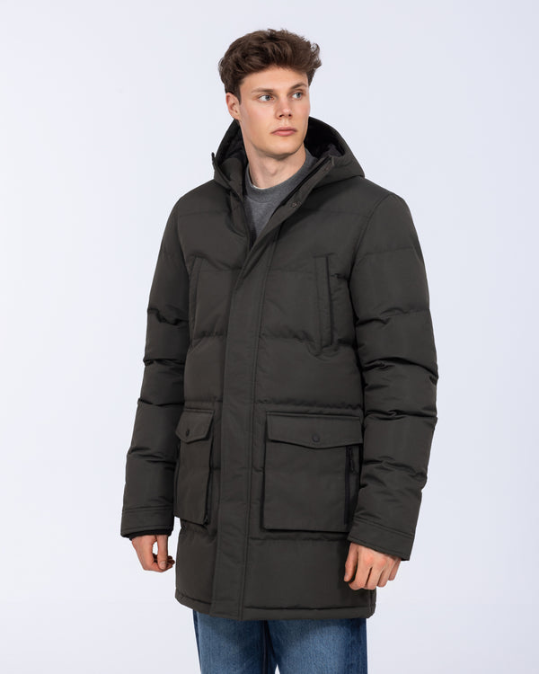 2t Jethro Tall Longline Puffer Jacket (khaki)
