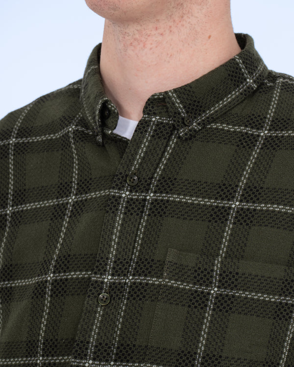 2t Jackson Extra Tall Oxford Shirt (dark green check)