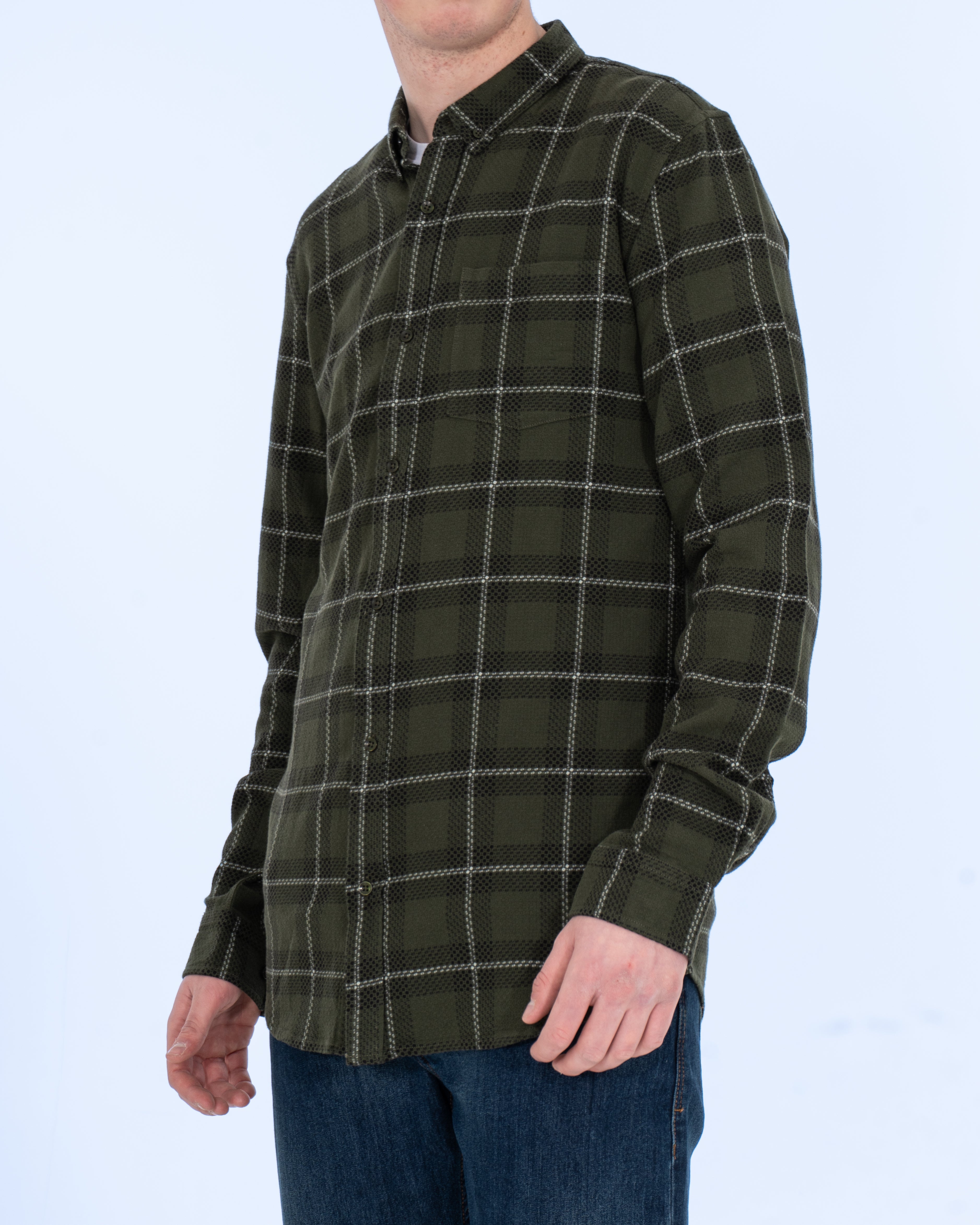 2t Jackson Extra Tall Mens Oxford Shirt (dark green check) | Tall Mens ...