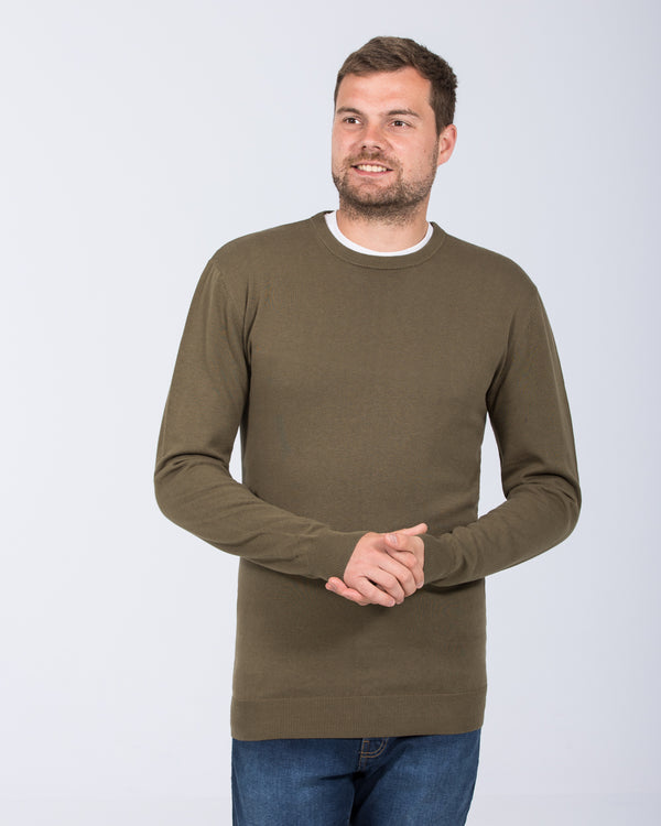 2t Austin Tall Cotton Crew Neck Jumper (khaki)