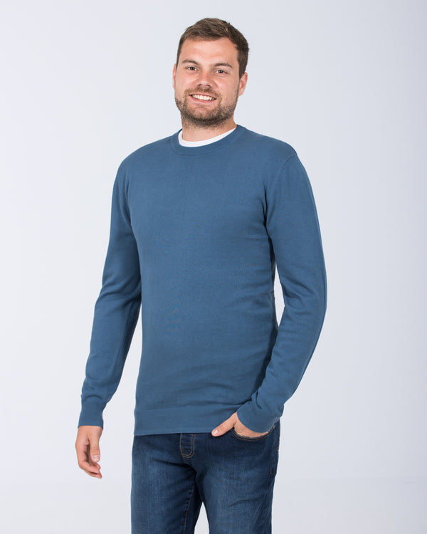 2t Austin Tall Cotton Crew Neck Jumper (pale blue)