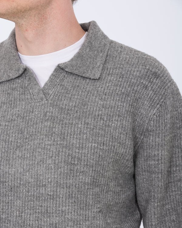 2t Farley Tall Open Collar Jumper (charcoal)