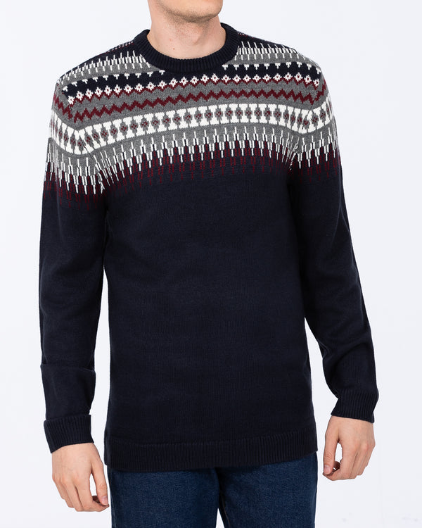 2t Finn Tall Fairisle Yoke Jumper (navy)