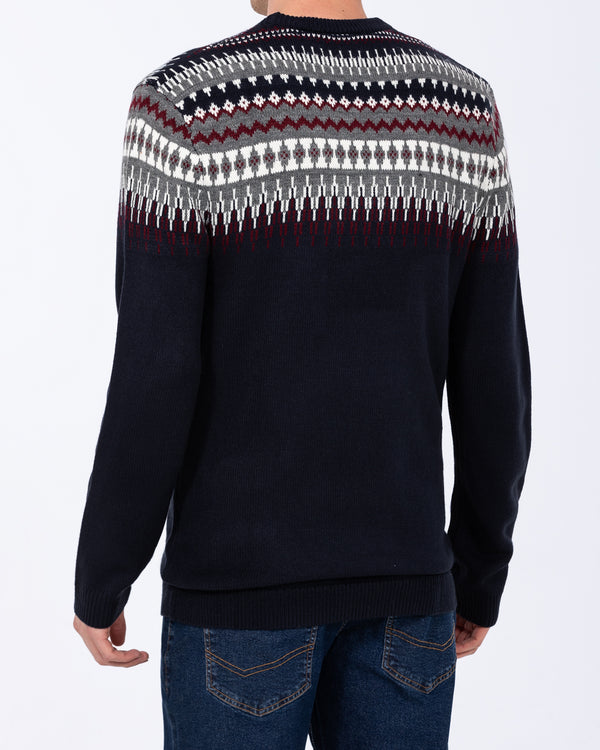 2t Finn Tall Fairisle Yoke Jumper (navy)