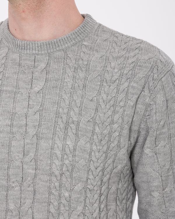 2t Henry Tall Cable Knit Jumper (light grey)