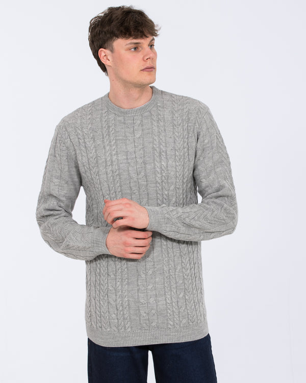 2t Henry Tall Cable Knit Jumper (light grey)