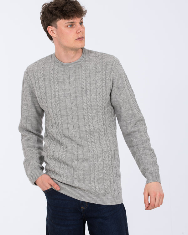 2t Henry Tall Cable Knit Jumper (light grey)