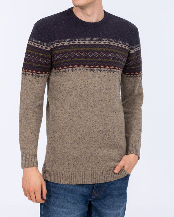 2t Tall Lambswool Blend Fairisle Jumper (navy)