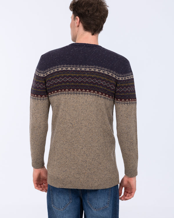 2t hoher Fair-Isle-Pullover aus Lammwoll-Blend (Marineblau)