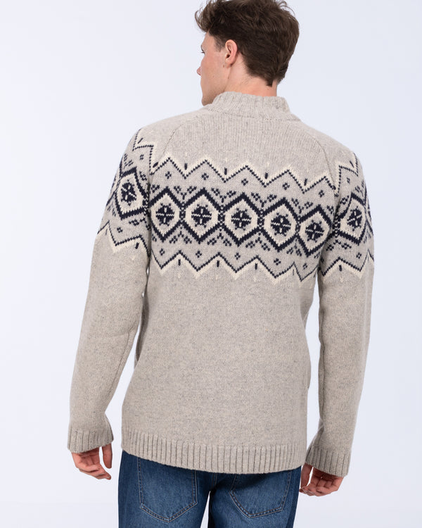 2t Tall Lambswool Blend Fairisle Jumper (silver)
