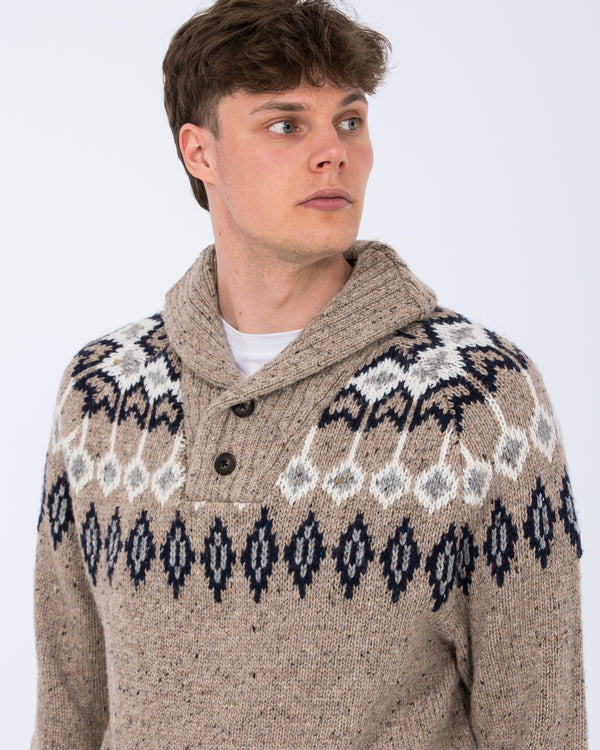 2t Sutton Tall Fairisle Jumper (camel)