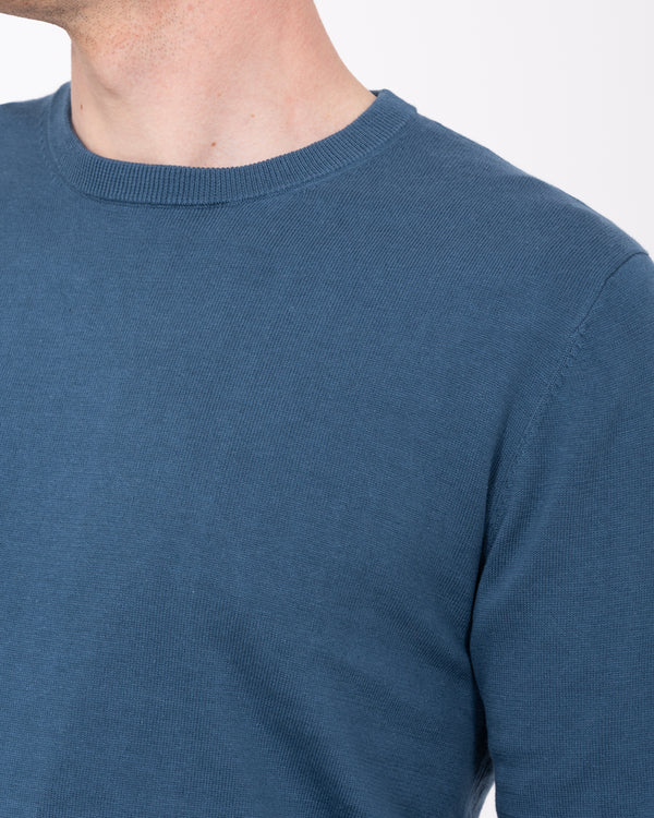 2t Austin hoher Baumwollpullover mit Rundhalsausschnitt (petrolblau)
