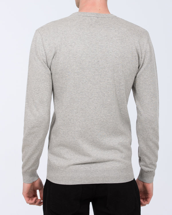 2t Austin Tall Cotton Crew Neck Jumper (light grey)