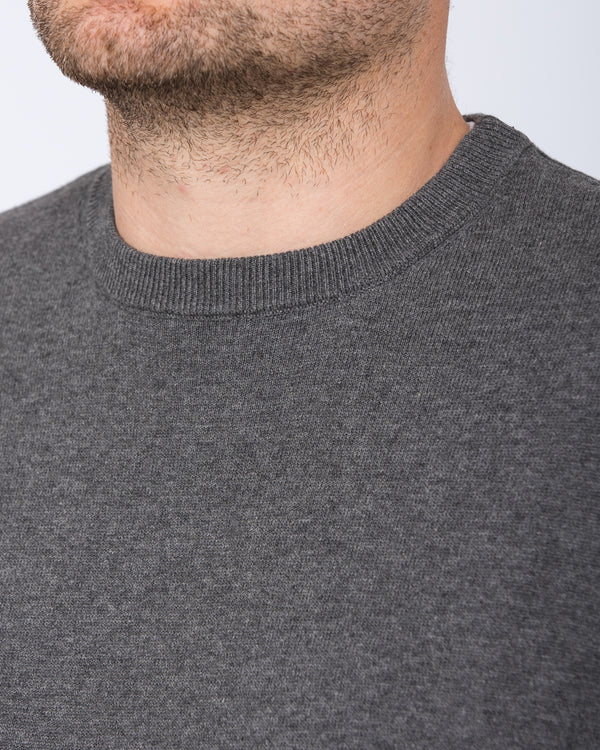 2t Austin Tall Cotton Crew Neck Jumper (charcoal)