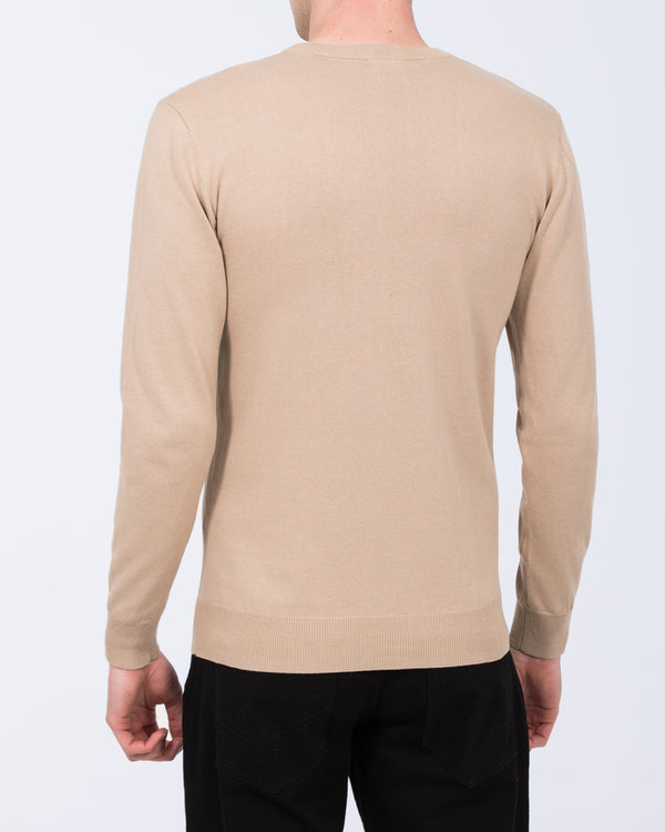 2t Austin Tall Cotton Crew Neck Jumper (taupe)