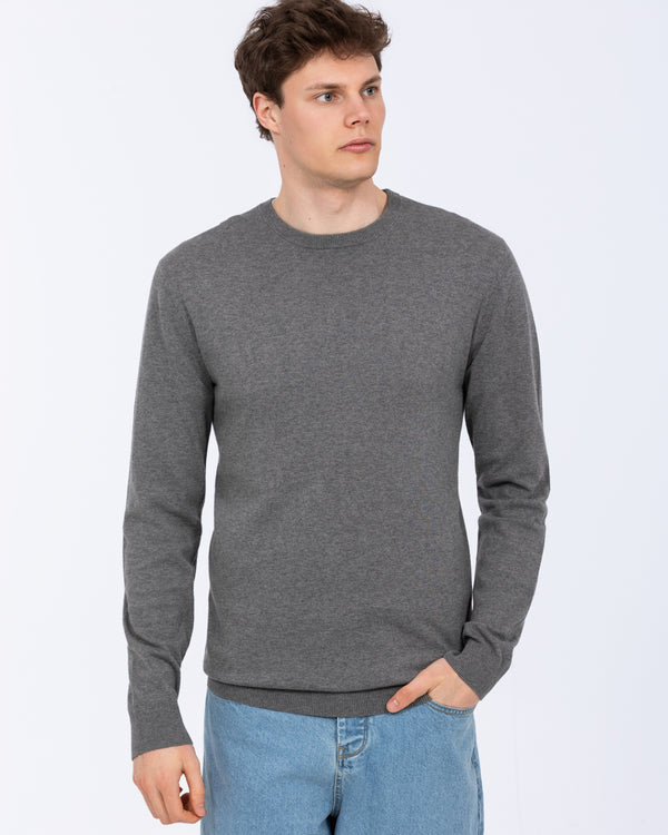 2t Austin Tall Cotton Crew Neck Jumper (charcoal)