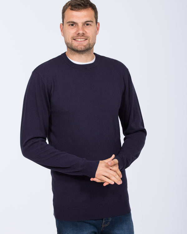2t Austin Tall Cotton Crew Neck Jumper (navy)